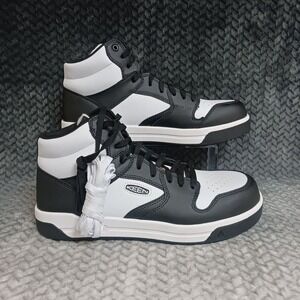 Keen Utility Overton Mid Men's Work Boots Shoes Carbon Toe White Black Size 12D